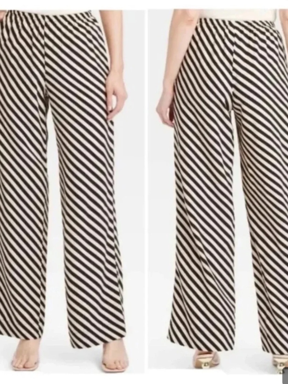 A New Day Wide-Leg Black & White Striped Palazzo Pants